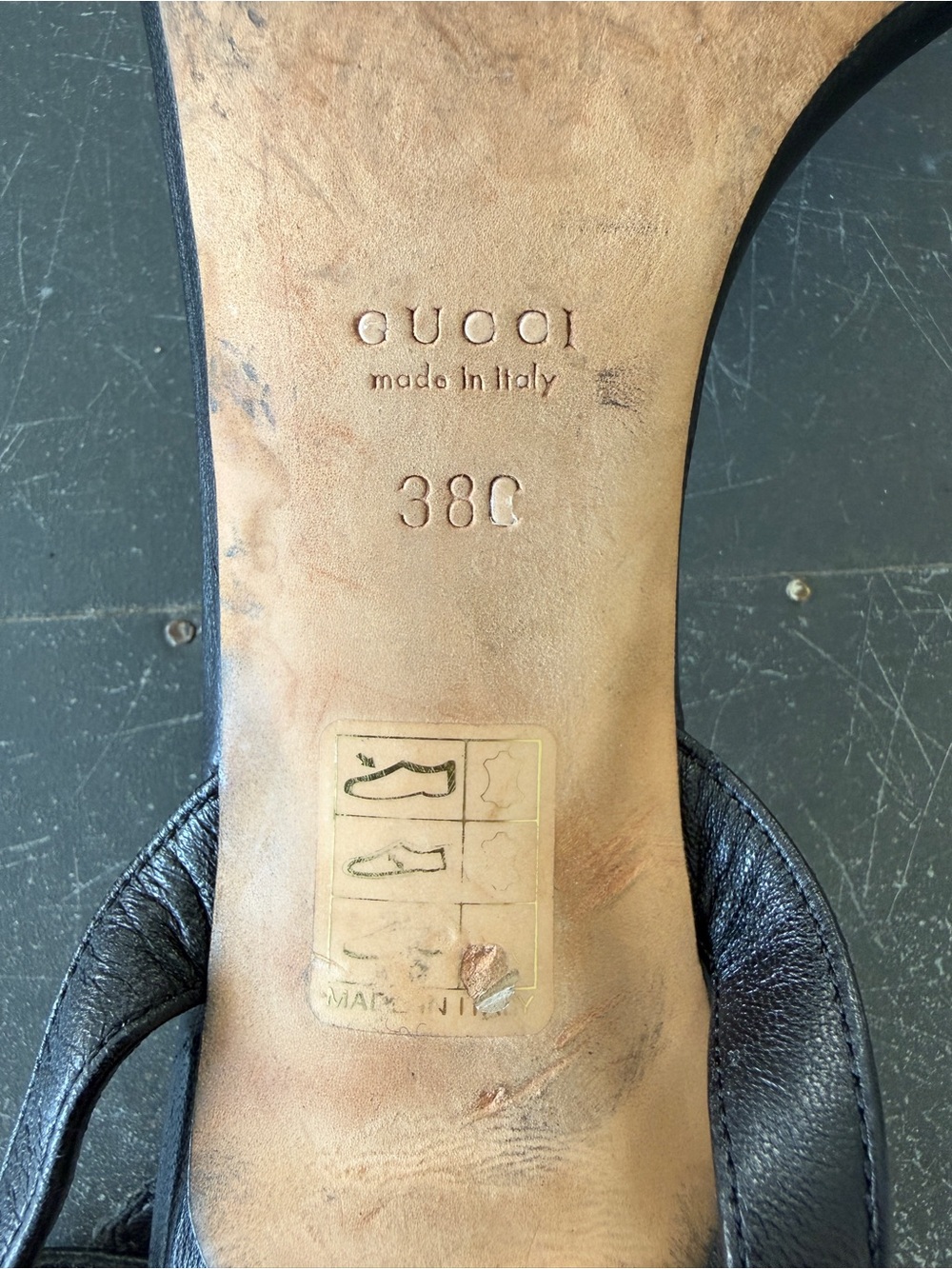 Gucci Black Leather Ruffle Strap Ankle-Tie Heels - Picture 5 of 5